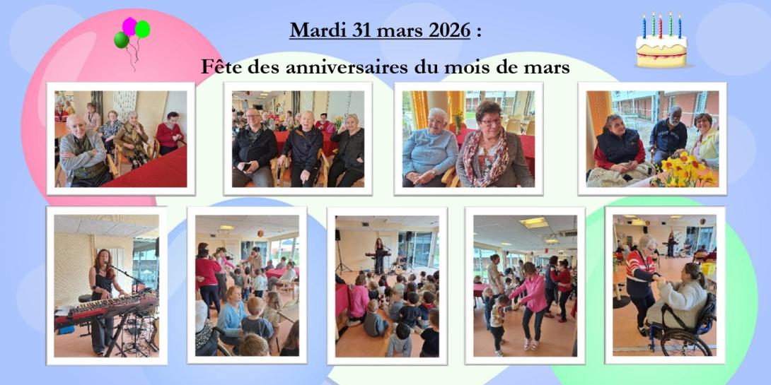 Fête des anniversaires du mois de mars