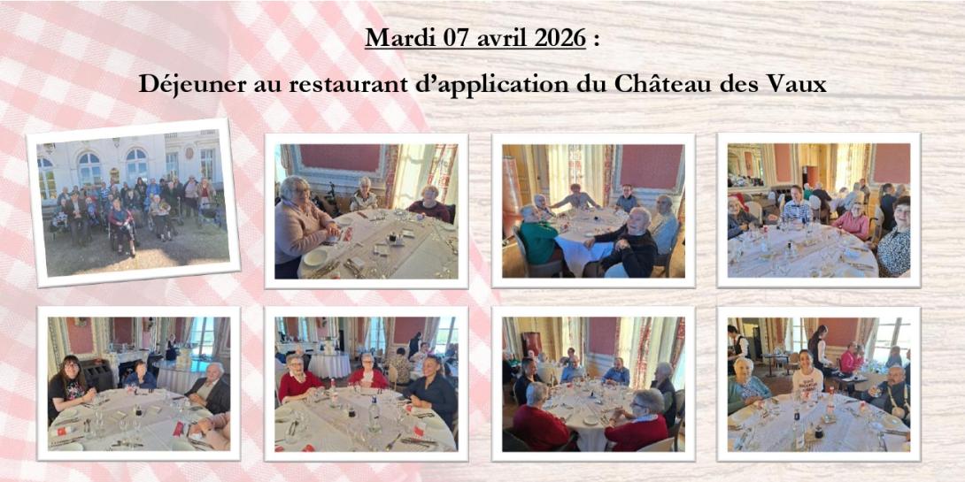 Déjeuner au restaurant d'application du Château des Vaux